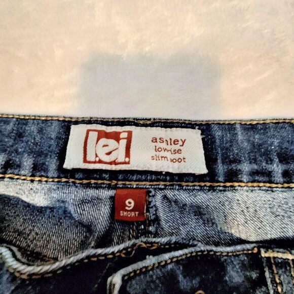 L.e.i. Ashley Low Rise Embellished Embroidered Slim Bootcut Jean Y2k Vintage - Picture 5 of 8